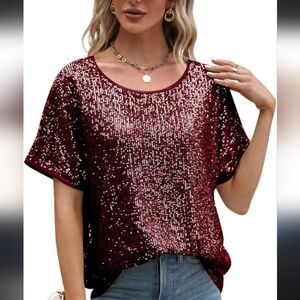 Cable & gauge black sequins top size l